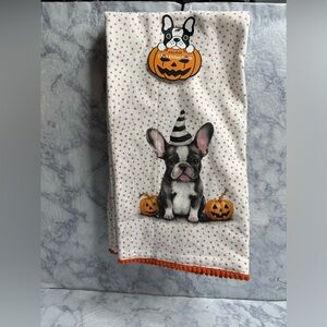 Set of 2 Frenchie Halloween Kitchen Towels
